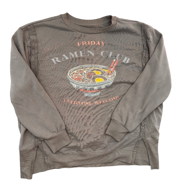 goodie two sleeves Sweaters - Goodie Two Sleeves Ramen Club Crewneck Sweater Gray